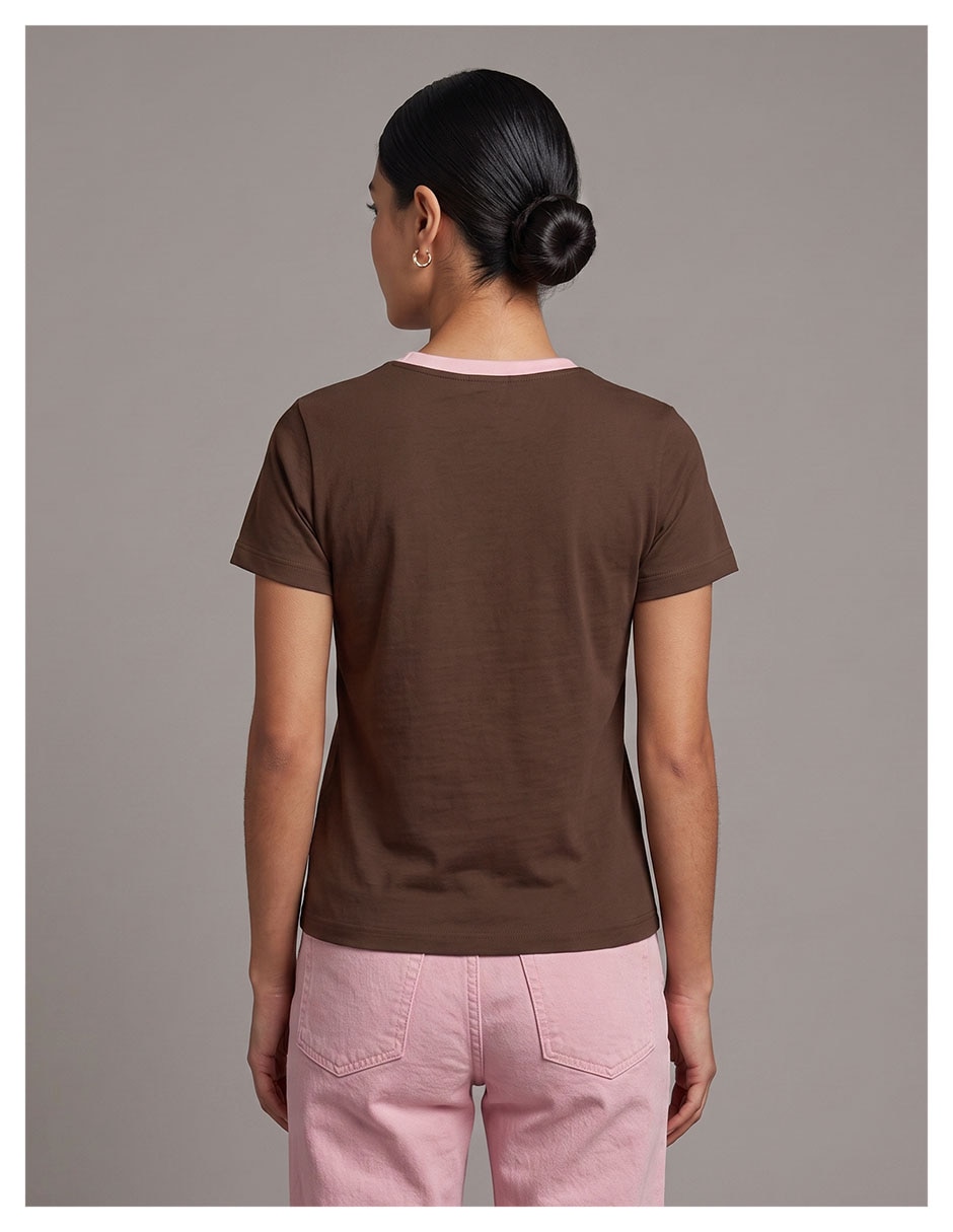 Playera manga corta colección caricatura cuello redondo para mujer 2