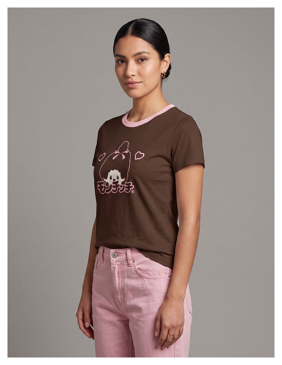 Playera manga corta colección caricatura cuello redondo para mujer 3