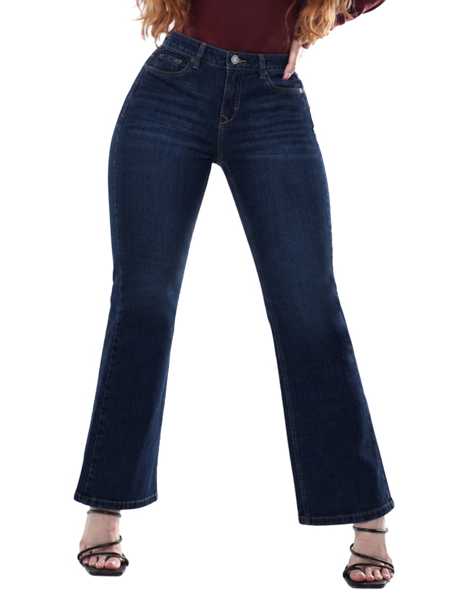 Jeans relaxed boot cintura baja para mujer