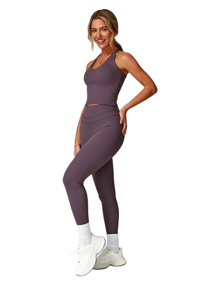 Conjunto deportivo ajustado con elástico para mujer 2