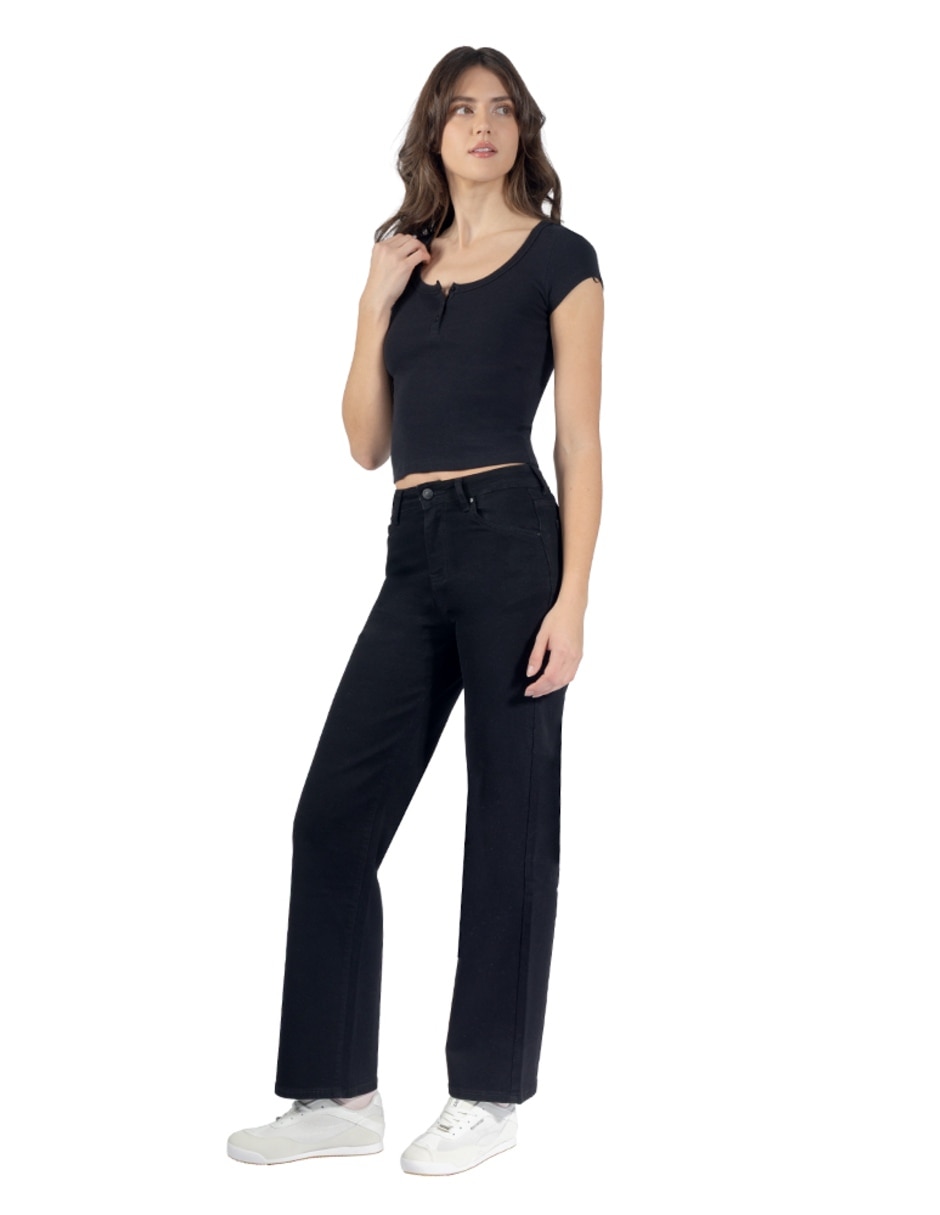 Playera manga cuello Henley para mujer 2