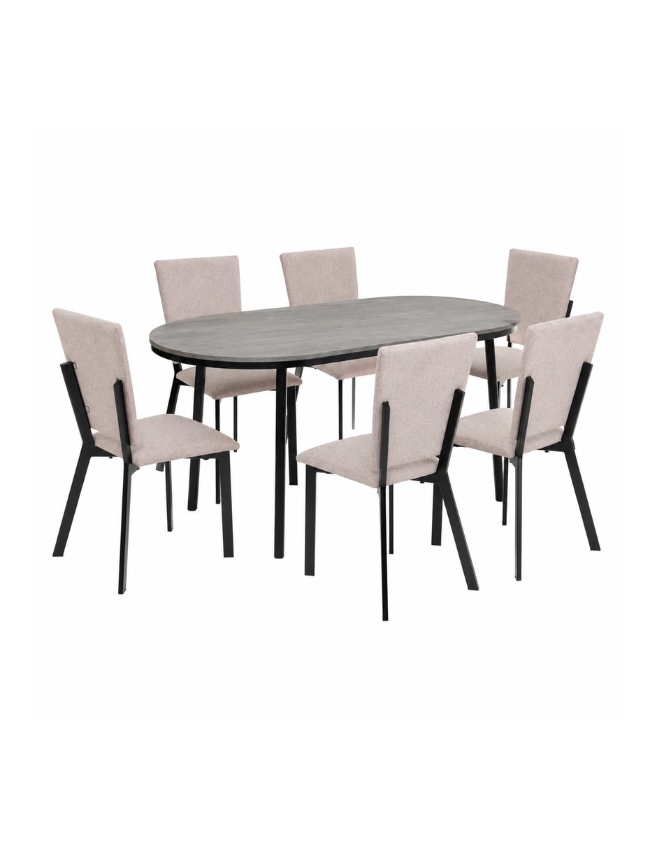 Comedor CAMILA + LUXEN ABS para 6 personas de MDF